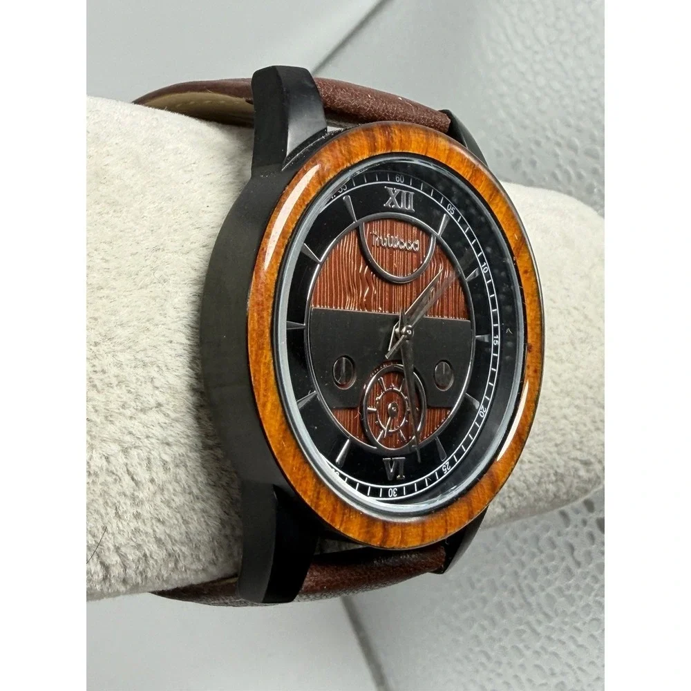 TruWood Voyager Napoleon Mens Watch New Battery 41MM 8